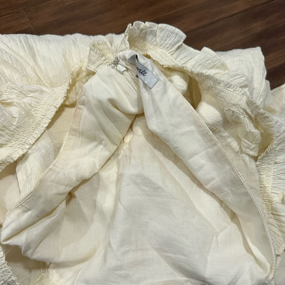 Madewell ruffle-strap empire dress in pearl ivory size 00 style# L8762 - Picture 6 of 8